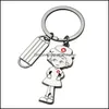 Key Rings Enamel Nurse With Key Ring Metal Doctor Keychain Gift Bag Hanging Women Men Fashion Jewelry Drop Delivery Dhz6J