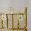 Housses de chaise 100 PCS Gold Lace Cap Sequin Hood Luxueux Brodé Chiavari Cover