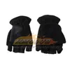 ST501 Women Men Winter Half Finger Flip Gloves Double Layer Thicken Touch Screen Fingerless Convertible Mittens Wrist