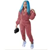 Mulheres Duas Peças Calças Teddy Velvet Set Mulheres Grosso Tracksuits Zipper Turn Down Collar Manga Longa Moletons Crop Top Jogging Ternos 221123