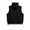 Men's Tank Tops Top Quality Oversized Men's Sleeveless Hooded Vest Loose Casual Cotton Spring Autumn Pullover Sports