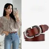 Belts Women's Belt Ceinture Femme Luxe Real Cowskin Leather Fashion Designer For Female Dress Jeans Black Beige