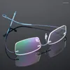 Sunglasses Frames Rimless Titanium Eyeglasses Men Flexible Optical Frame Prescription Spectacle Frameless Glasses Women Eye