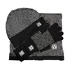 ハイデザイナービーニースカーフセット冬の女性男性スカーフキャップスーツ暖かいウールビーニーショール雪帽子の手袋品質1568563