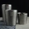 Muggar Doublewall 304 Rostfritt stål Hammer Diamond Texture Coffee Beer Cup Water förhindrar SCALDING 221122