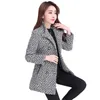 Blends Women 'Blends M 6xl płaszcz jesienny zima moda matka płaszczowa golf płaszcza szczupła długa tweed en odzież wiejska 221123