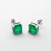 Stud Oevas Elegant 77mm Vintage Emerald Earrings Top Quality Real 925 Sterling Silver Wedding Party Bride Band Jewelry Gifts 221119