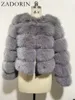 Dames bont faux zadorin lange mouw jas winter mode dikke warme jassen bovenkleding nepjack kleding 221123