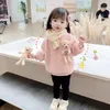 Pullover 1 2 3 4 5 6 Jahre Baby Mädchen Sweatshirt Frühling Herbst Warme Fleece Tops Nette Bär Kinder Pullover kleinkind Mädchen Kleidung 221122