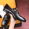 Chaussures habillées de luxe qualité Ly Shinny véritable peau de ventre de crocodile couleur noire hommes chaussures d'affaires pour base de vache