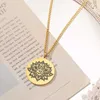 Strands Strings Fashionable fashion trend blackened line lotus pattern stainless steel pendant necklace LL