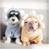 Vêtements pour chiens Hiver Tournesol Pet Dog Pull Sweats à capuche Épaissir Couleur Pure Py Cat Outwears Mode Animaux Vêtements Chaud Confortable 22Cg E Dhjwe