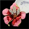 Broches Broches Or Fleur Diamant Broches Pins Cor Émail Boutonnière Bâton De Mariage Broche Pour Femmes Hommes Mode Bijoux Cadeau Drop Dhs1P