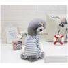 Vêtements de chien Pet Dog Combinaison Vêtements Amitié Modèle Hiver Mode Quatre Jambes Stripe Pyjamas Accueil Vêtements Accessoires Nouvelle Arriva Dhsgi