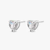 Stud Oevas 100% 925 Sterling Srebrne 77 mm Heart Diamentowe kolczyki dla kobiet Blawing Wedding Party Dift Jewerly Prezent 221119