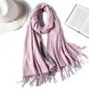Sjaals merk wintersjaal voor dames mode dubbelzijdig kleuren dame kasjmier sjaals pashmina sjaals en wraps warme bandana hijaabs 221119