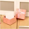 Cajas de joyería Caja de almacenamiento de joyería de papel Anillo Pendiente Cajas de embalaje Cajas de regalo pequeñas para aniversarios Cumpleaños Regalos Paquete Drop Dh18T