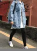 Damenjacken Syiwidii Denim für Frauen Jean Mantel Koreanische Mode Übergroße Button-Down-Langarm-Chic-Outwear mit Tasche 221122