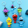 Party Favor Kawaii Sesame Street Keychain Cartoon Doll Soft Squishy nyckelringar bil ryggsäck nyckelhållare söta nyckelspänne gåvor för barn