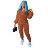 Kvinnors två bitar byxor Teddy Velvet Set Women Thick Tracksuits Zipper Stäng ner kragen långärmad tröjor Crop Top Jogging Suits 221123