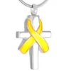 Pendanthalsband MJD9310 Ribbon och Cross Ash Urn Pendants Fashion rostfritt st￥l kremeringsmycken