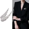 Rhinestone Crystal Angel Wings broche pak vrouwelijk high-end niche design pin glitter veer kraag pin mode kleding decor