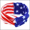 Bandeaux Drapeau américain Bunny Ear Hair Tie Bandeau Fête nationale Bébé Noué Bandeau Head Band Bow Hairwrap Drop Livraison Bijoux Dhlim