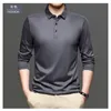 Herren-Poloshirts, personalisierbar, personalisierbar, Herren-Poloshirt mit langen Ärmeln, Werbung A1336, tiefgrün, grau, blau, schwarz, Baumwolle, Spandex 221122