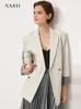 Zweiteiliges Kleid Amii Minimalismus Rock Blazer Anzug Damen Mäntel und Jacken Hohe Taille Plissee Bürodame weiblich 12140833 221122