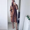 Women's Jumpsuits Rompers spring summer women blouses casual loose long shirts lady tops blusas fashion female batwing sleeve solid shirt dress lady 221123