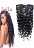 Brazilian Virgin Hair Clip In Hair Extensions Deep Wave Curly 70120g Full Head 7 Pieces One Set1342290
