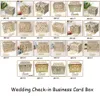 Другие мероприятия поставляют швадные коробки для свадебных открыток деревянные Diy пара оленя птицы цветочный рисунок сетка 221122