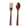 Set di stoviglie Set ecologico Forchetta con manico in legno Utensile da cucina creativo Cucina artigianale Stoviglie per la casa