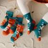 1-11 ans 4 tailles chaussettes en coton printemps hiver automne bébé filles garçons enfants chaussettes enfants rayé dessin animé flocon de neige wapiti père noël ours de Noël chaussette