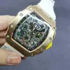Manlig lyx Mens Case Mechanical Watchs Carbon Multifunktionell fiberkvalitet ES Alla funktioner kan användas Swiss Movement Wristwatchses High Q