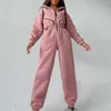 Kvinnors jumpsuits rompers hoodie jumpsuit kvinnor elegant långärmad outfit varm romper kvinnliga overalls blixtlås pocket playsuit vinter 221122