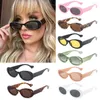 Lunettes de soleil moto Vintage léopard gelée couleur lunettes de soleil mode petit ovale pour femmes nuances UV400 lunettes en gros