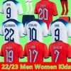 2022 Angleterre Kane Saka Jerseys Grealish Mead Sancho Copa do Mundo Nacional Camisa de Futebol 2023 Sterling Mount Rashford Foden Englands 22 23 homens Mulheres crian￧as