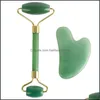 Yüz masajı gürültüsü jade rulo masr yüz araçları Gua Sha Sha Drop Teslimat Sağlığı Mas Dhon2 ile Yüz için Green Green