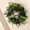 Fiori decorativi Ghirlande di fiori artificiali Ghirlanda per porta di Natale per la decorazione domestica con luci anteriori esterne