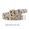 أحزمة All-Match Women Pu-Leather Weist Belt Snake Smate Security Check Checkband