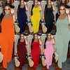 Women's Jumpsuits Rompers Sexy loose round Neck Sleeveless Wide Leg Pants European and American OnePiece women pants plus size red orange black pink 221123