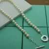 Choker 2022 Natural Freshwater Pearl Necklace 925 Silver smycken gåvor för kvinnor grossist