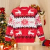 Fam￭lia combina com roupas de Natal M￣e e filha Sweater Snowflake Padr￣o de floco de neve de manga longa Kids jumper para 2-6y 221122