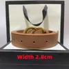 Fashion width 2.8cm classic Ladies designer belt in red white yellow black Casual letter smooth buckle belt with box A1