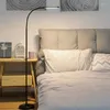 Golvlampor fj￤rrkontroll LED -lampa silver svart 360 grader flexibel modern enkel sovrumsstativ f￶r vardagsrumsstudie 12w