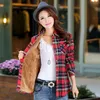 Women's Jackets Winter Women Plus Velvet Thicke Warm Plaid Shirt Style Coat Jacket Woman Casual Tops Clothes Lady Outerwear 221122