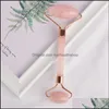 Face Massager S Real Brazilian Rose Quartz Facial Mas Roller Beauty Jade For Face With Gift Box Package Drop Delivery Health Dhxrc