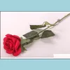 Faux Floral Greenery Artificial Flower Rose Faux Floral Greenery Wedding Bouquet Home Office Party Decoration Drop Delivery Garden Dhxng
