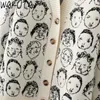 Damen Strick T-Shirts WAKUTA Lustige Cartoon V-Ausschnitt Strickjacke Weibliche Strickwaren Japanische Herbst Winter Lässige Lose Strickjacke Pullover für Frauen 221123